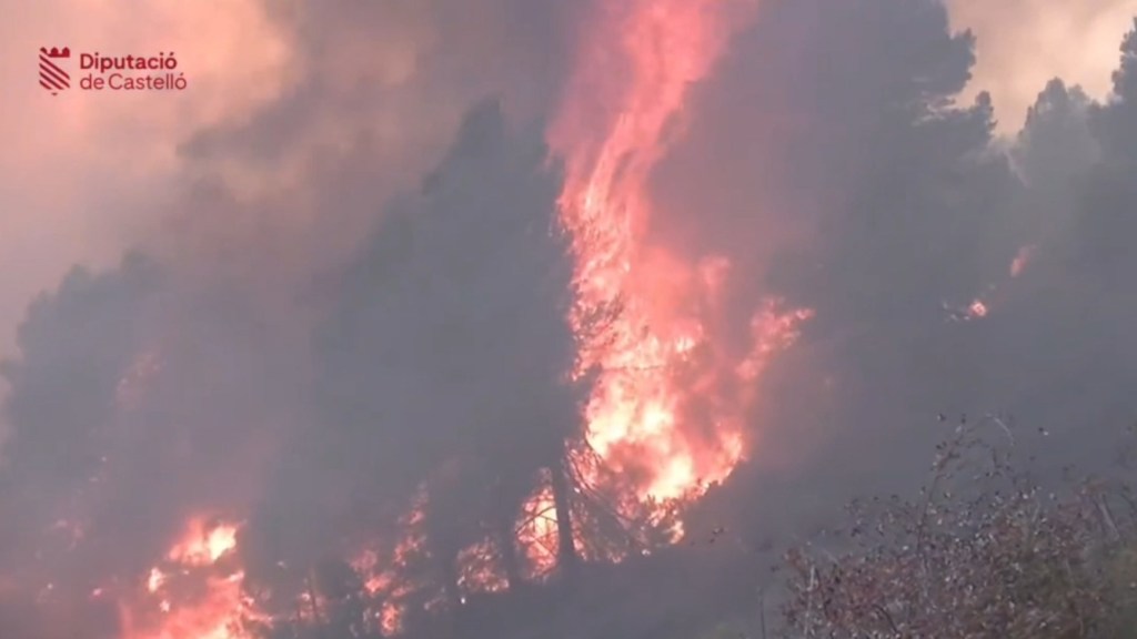 CASTELLÓ E TERUEL| 3500 hectáreas queimadas e 1000 desaloxados no primeiro gran incendio forestal do ano en España