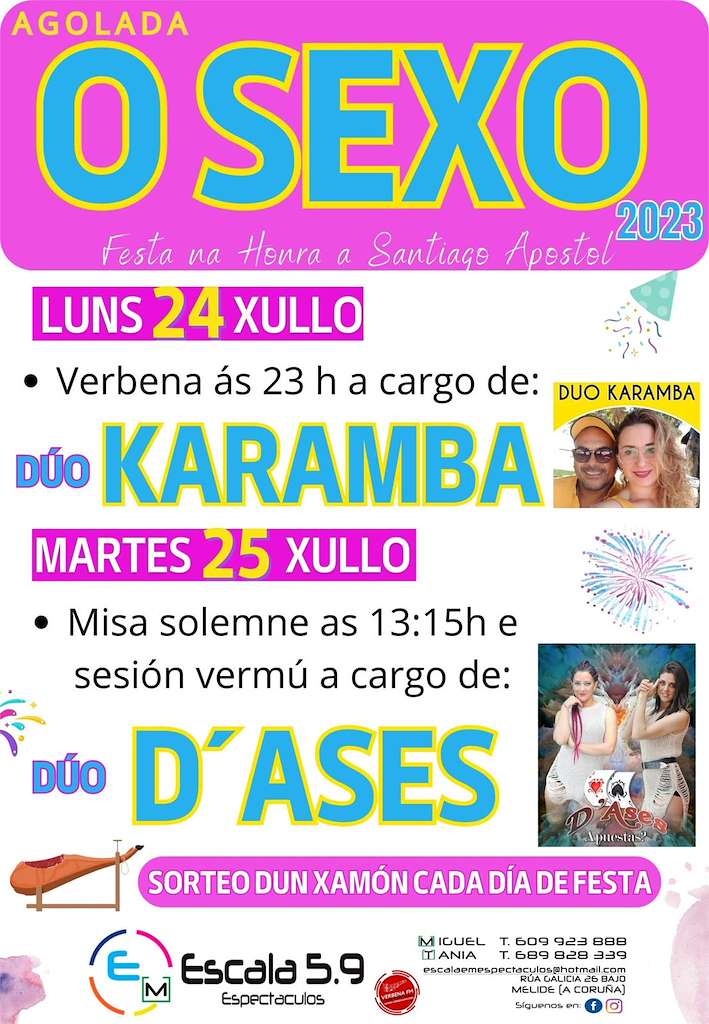 Sorteo de dous xamóns polas festas do Santiago Apóstolo do Sexo
