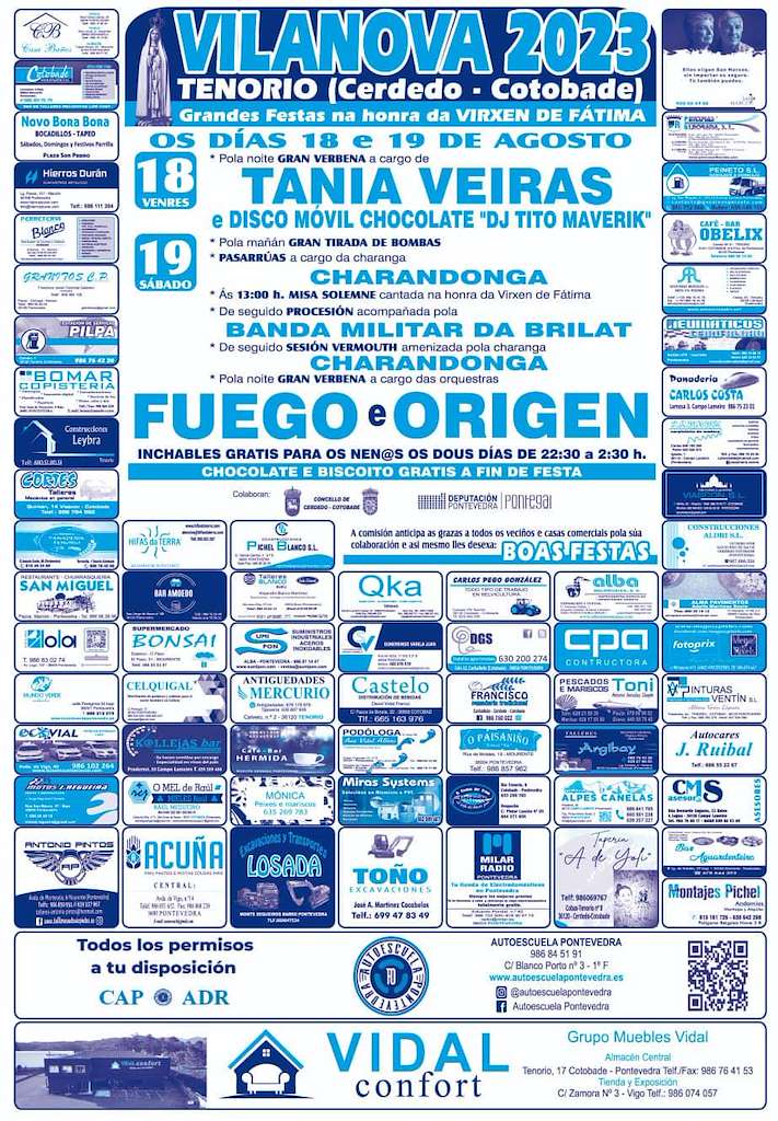 Tania Veiras actuará nas festas na honra da Virxe de Fátima en Vilanova