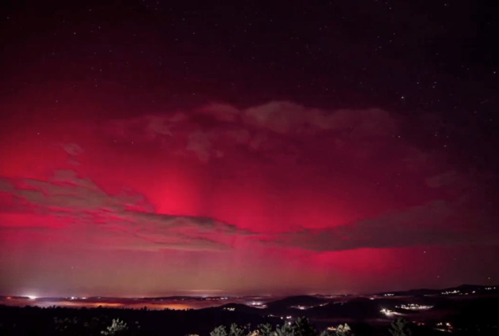 As auroras boreais víronse na&nbsp;Estrada