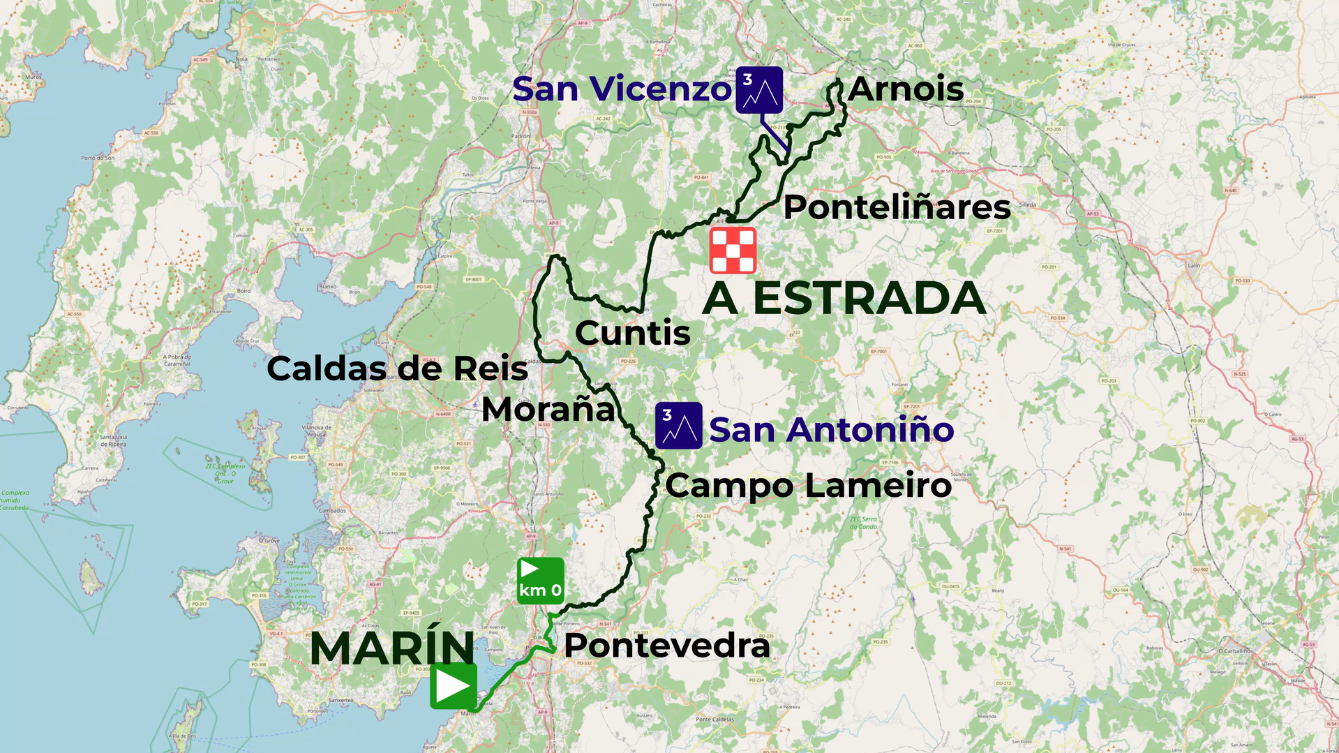 Por onde pasará a etapa do Gran Camiño que remata na Estrada?