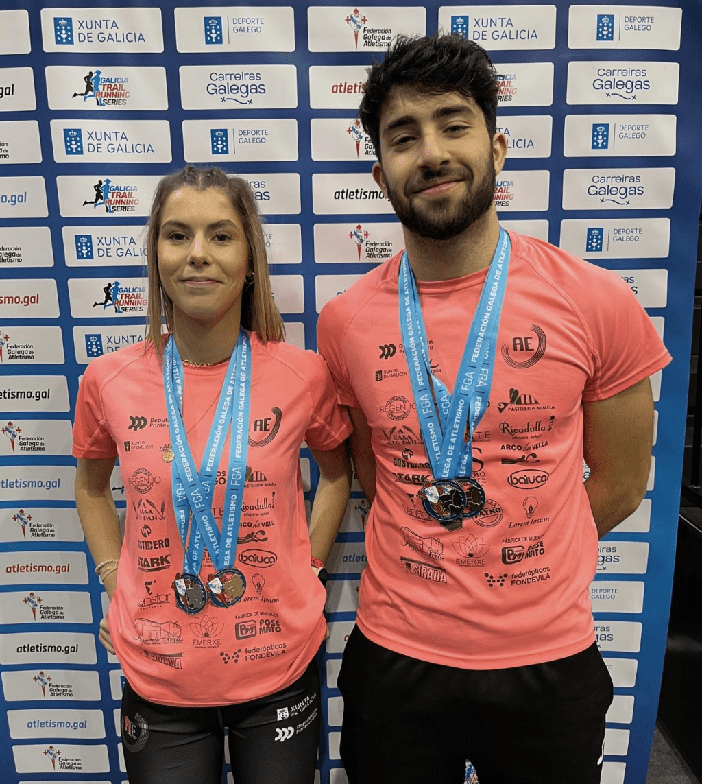 Chuvia de medallas para o Atletismo A Estrada grazas a Eva Gil e Martín Ruibal