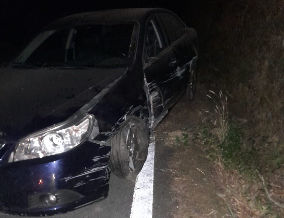 Saída de vía en San Xulián de Vea