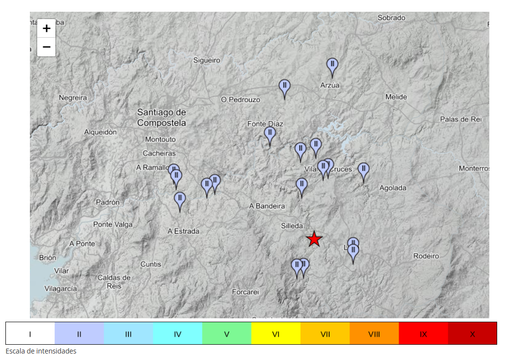 Un terremoto de magnitude 3,3 e con epicentro entre Silleda e Lalín sentiuse na Estrada