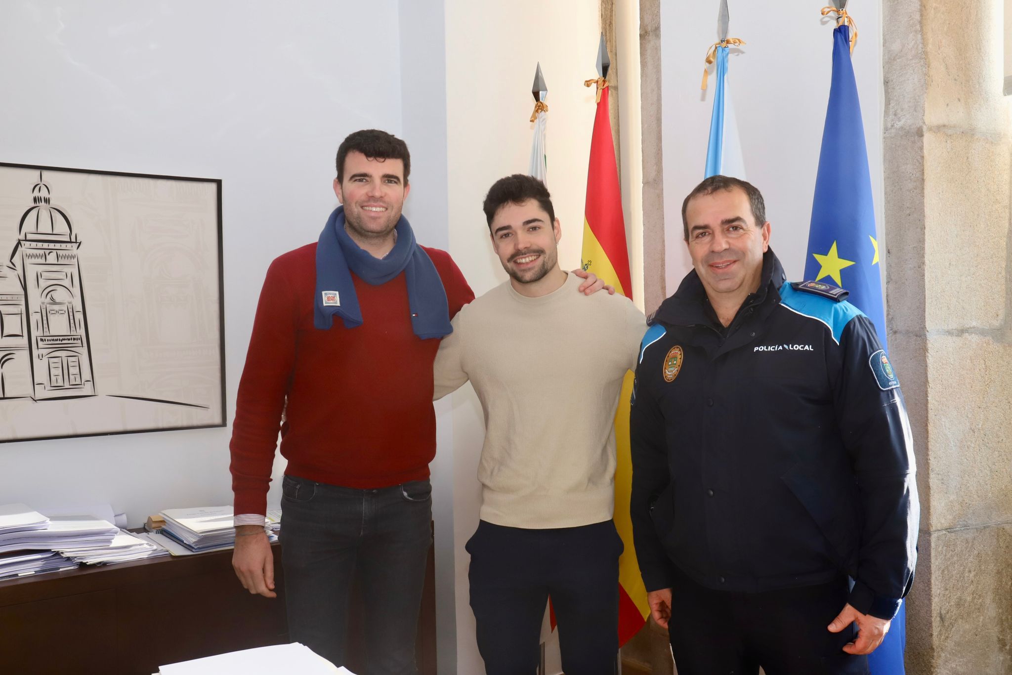 Louzao recibiu ao que será o novo axente da policía local
