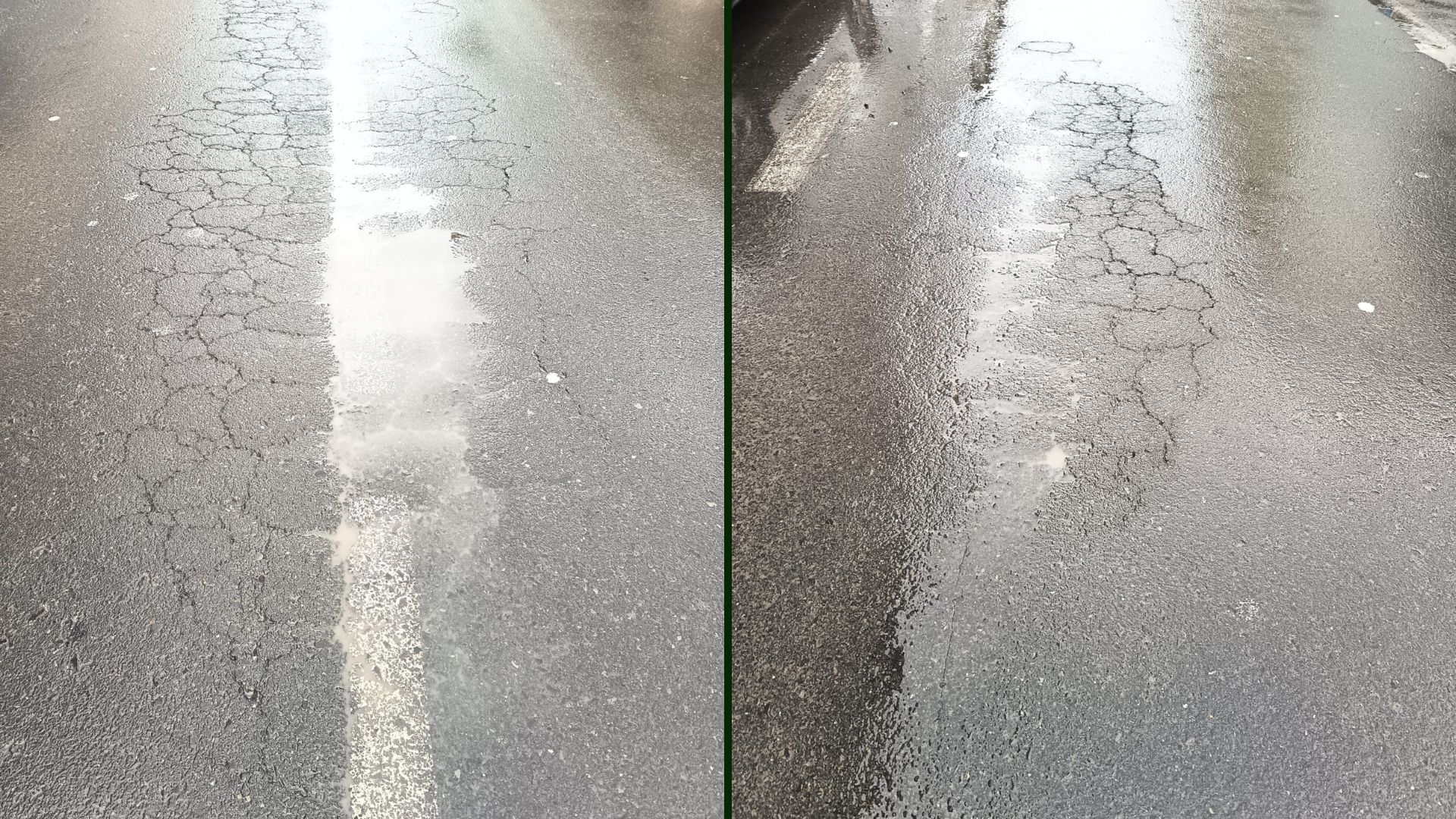 O aumento do tráfico provoca danos no asfalto da Avenida de Santiago