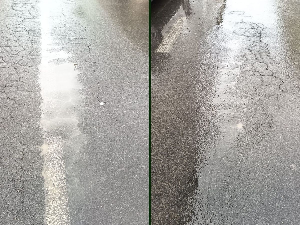 O aumento do tráfico provoca danos no asfalto da Avenida de&nbsp;Santiago